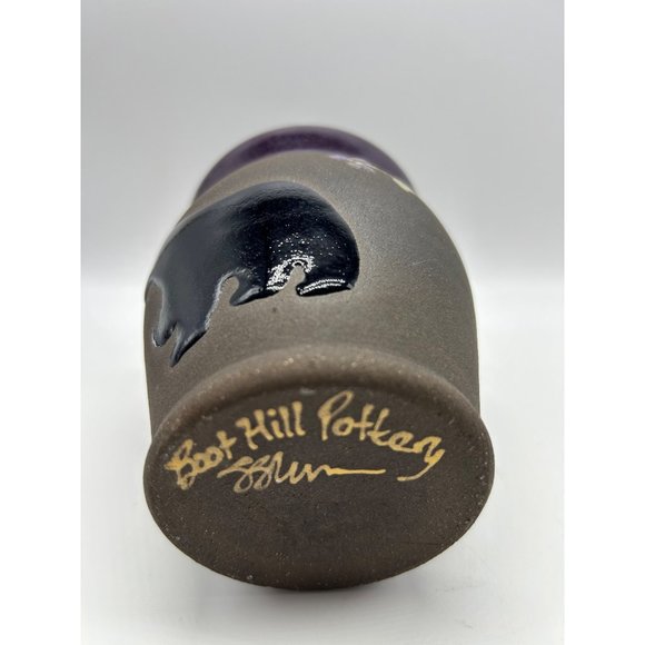 Boot Hill Pottery Vase Bear Deep Purple 5" Tall - Picture 5 of 5